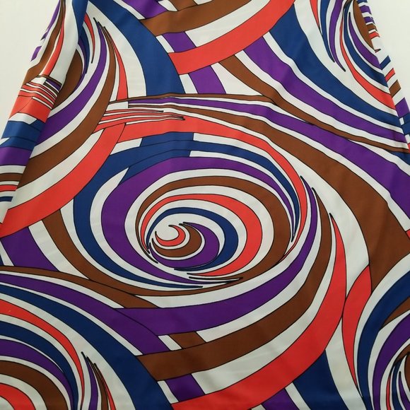 XXS - XS 00 - 0 Elisabeth Stewart Vintage 70s Halter Top Maxi Dress Geometric - Picture 7 of 8